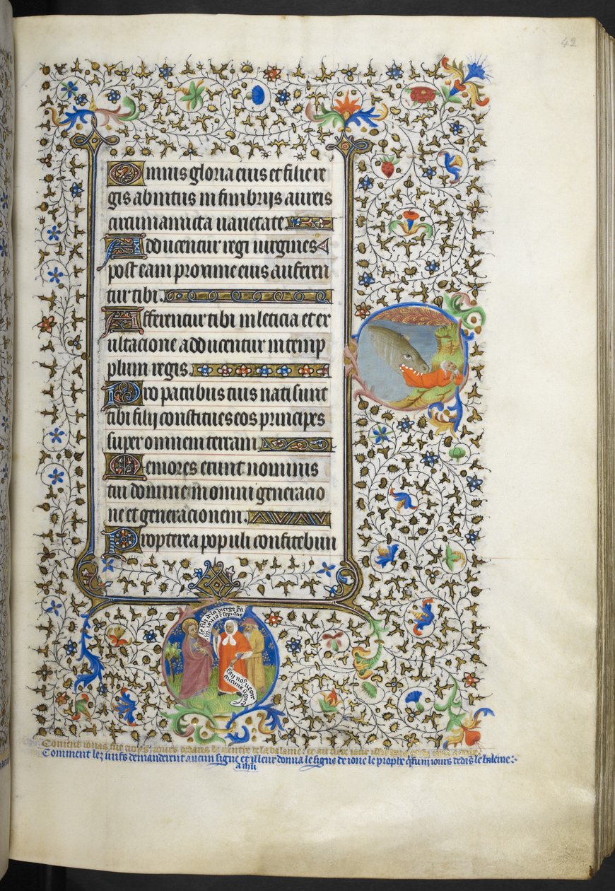 Add Ms 18850 f.42r Book of Hours (The Bedford Hours) c.1410-30 (tinta, color y oro sobre vitela) de French School