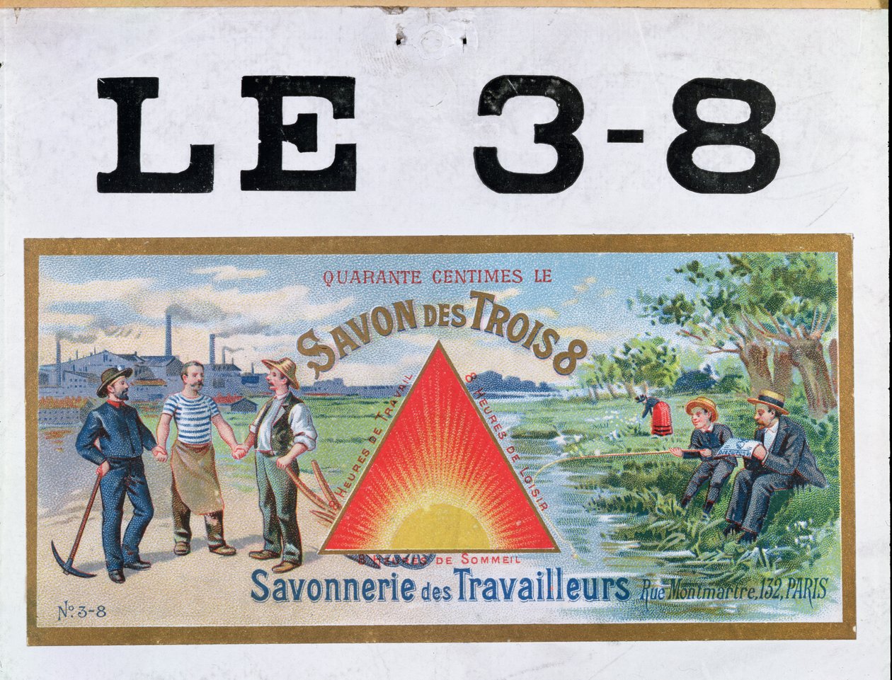 Anuncio de jabón marca 3x8, finales del siglo XIX de French School