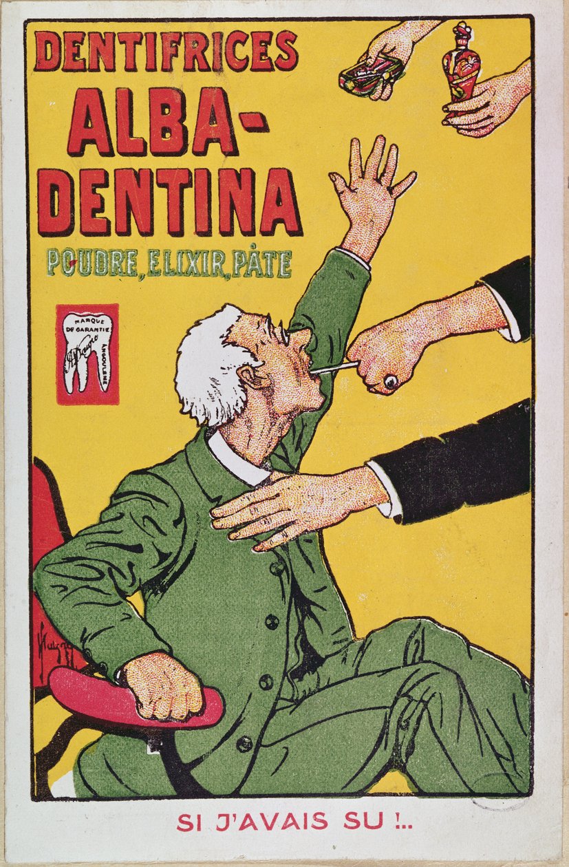 Anuncio de pasta de dientes Alba-Dentina, c.1900 de French School