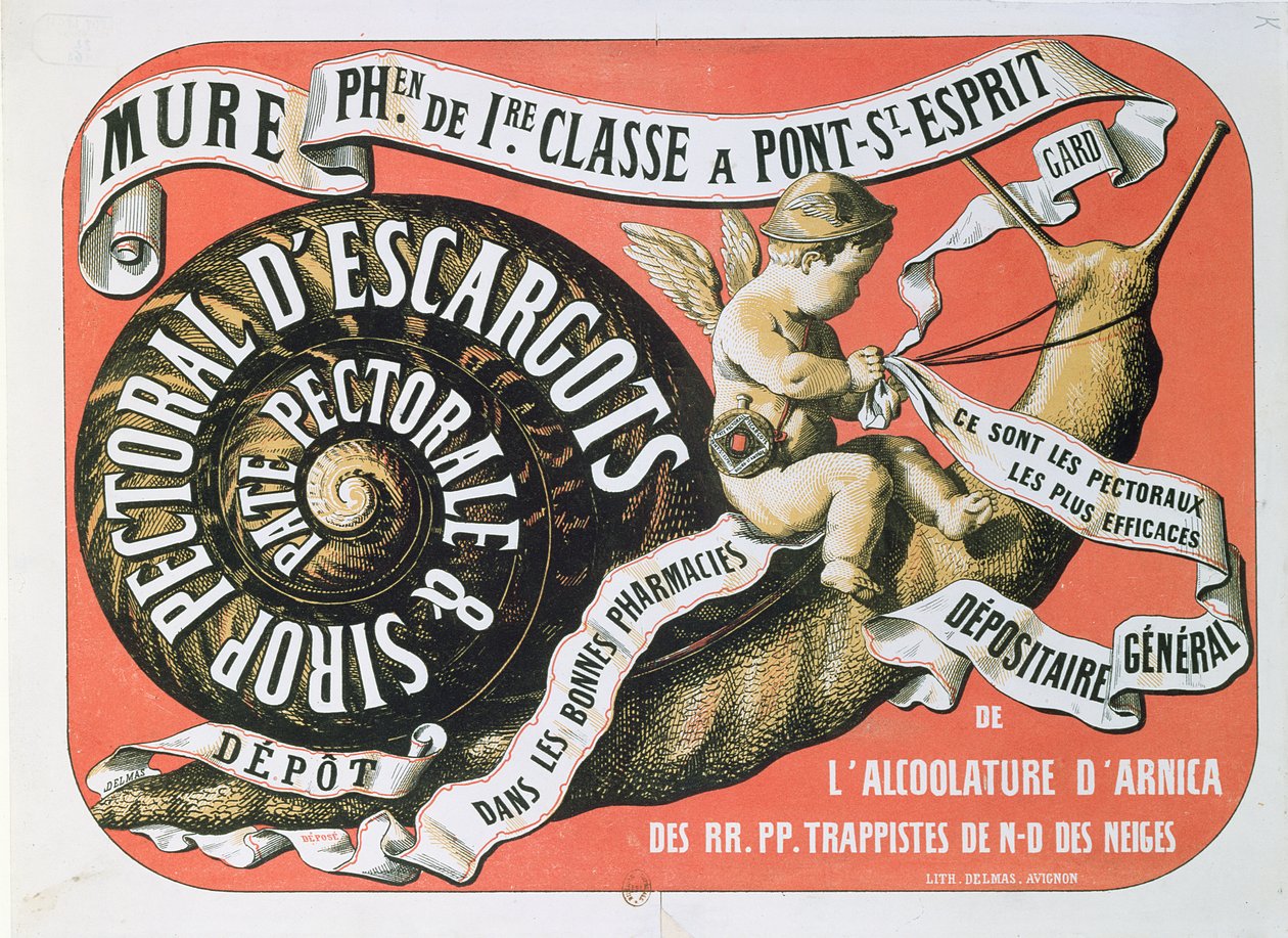 Anuncio de Jarabe Pectoral de Caracol, c.1860 de French School