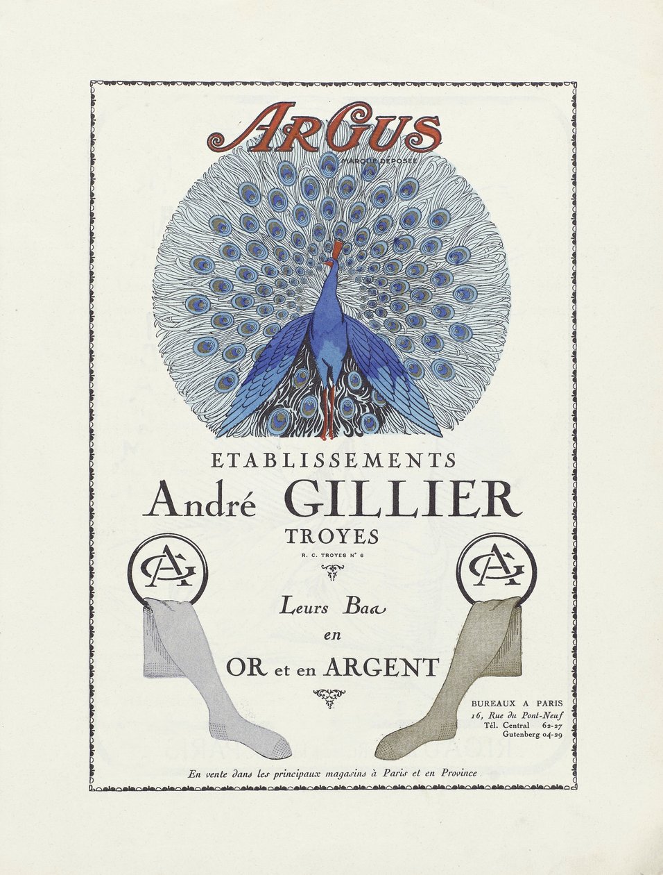 Anuncio de Etablissements Andre Gillier , pub 1924 (estarcido) de French School