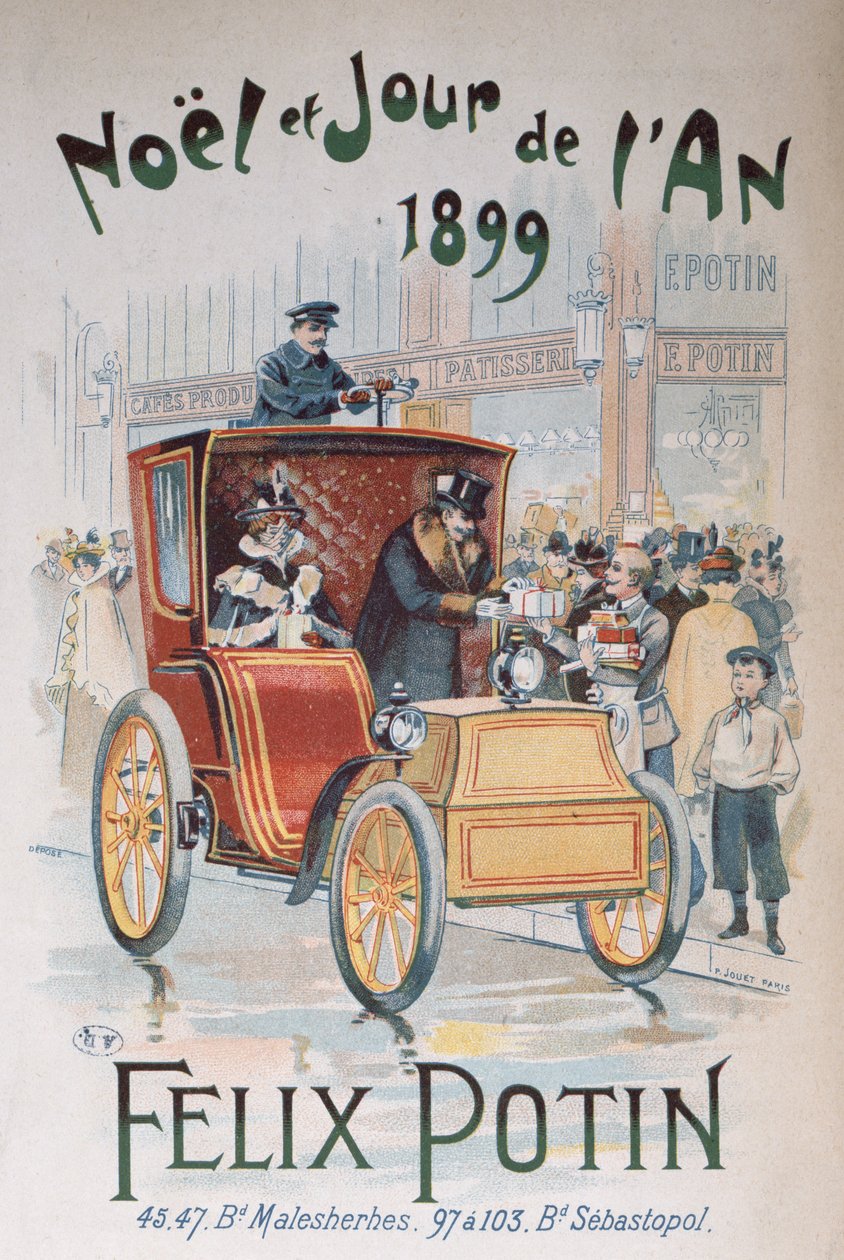 Anuncio de Felix Potin, Navidad y Año Nuevo 1899 de French School