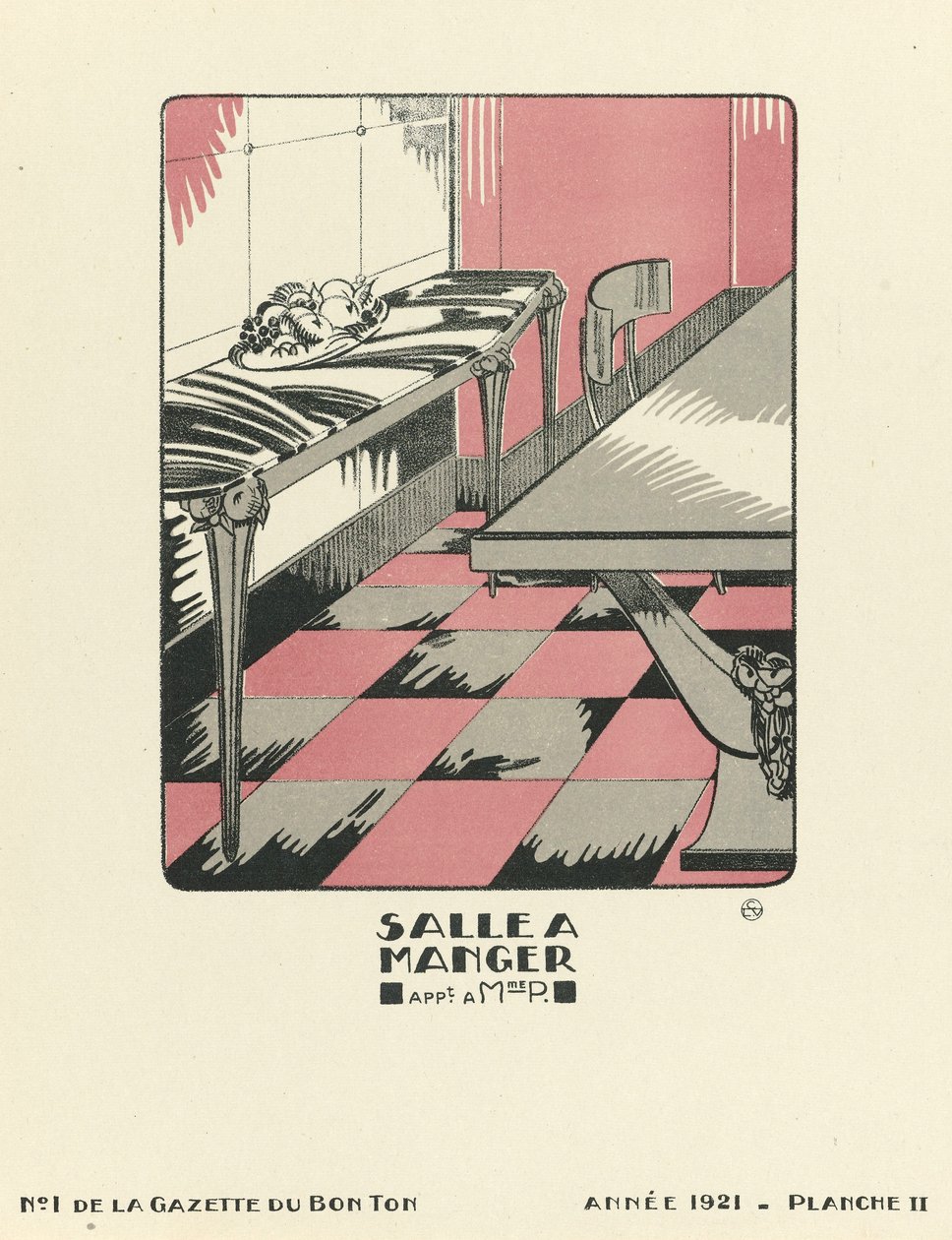 Anuncio de "Salle a Manger", pub.1921 (impresión en pochoir) de French School