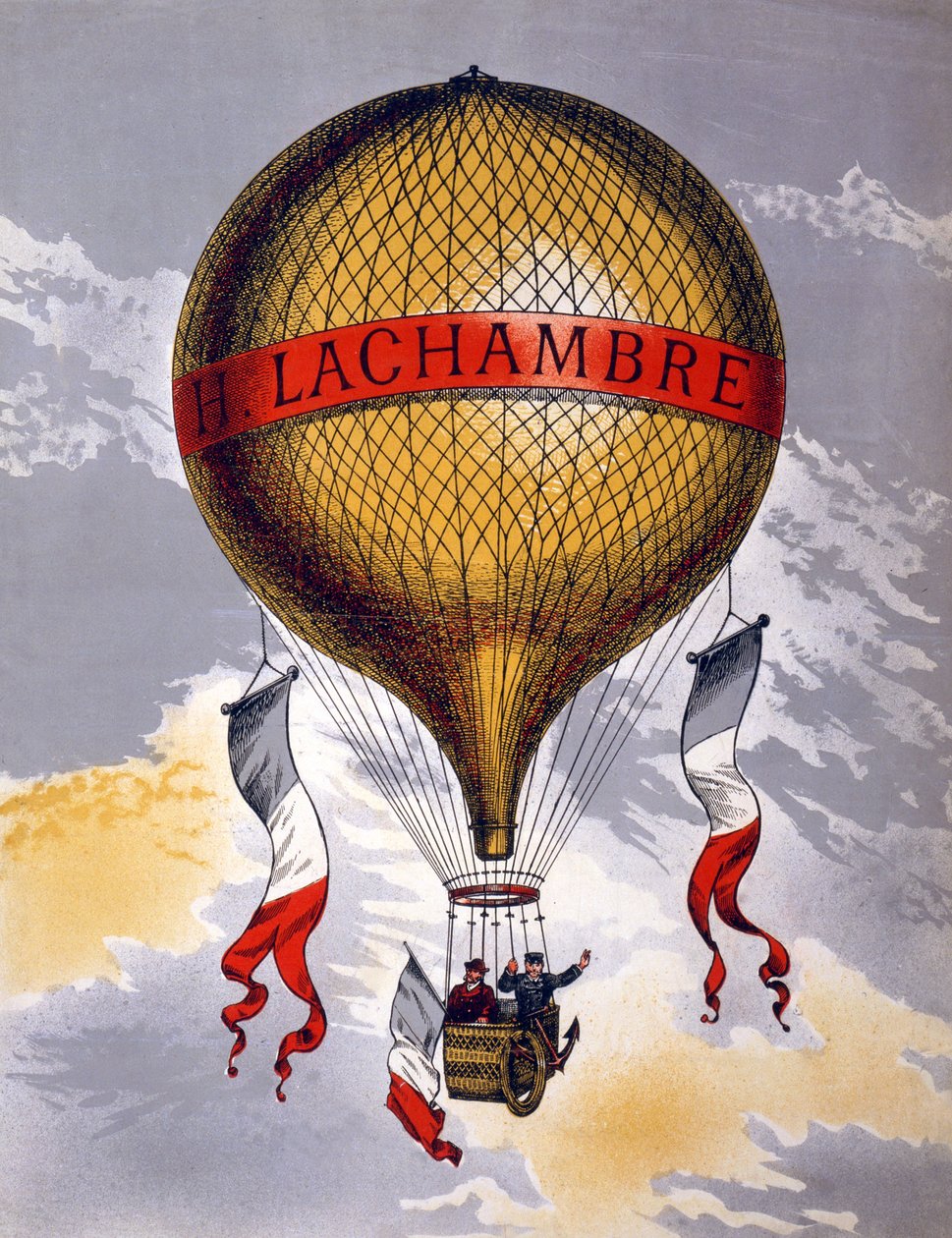Anuncio de globos fabricados por H. Lachambre, 1880-1900 de French School