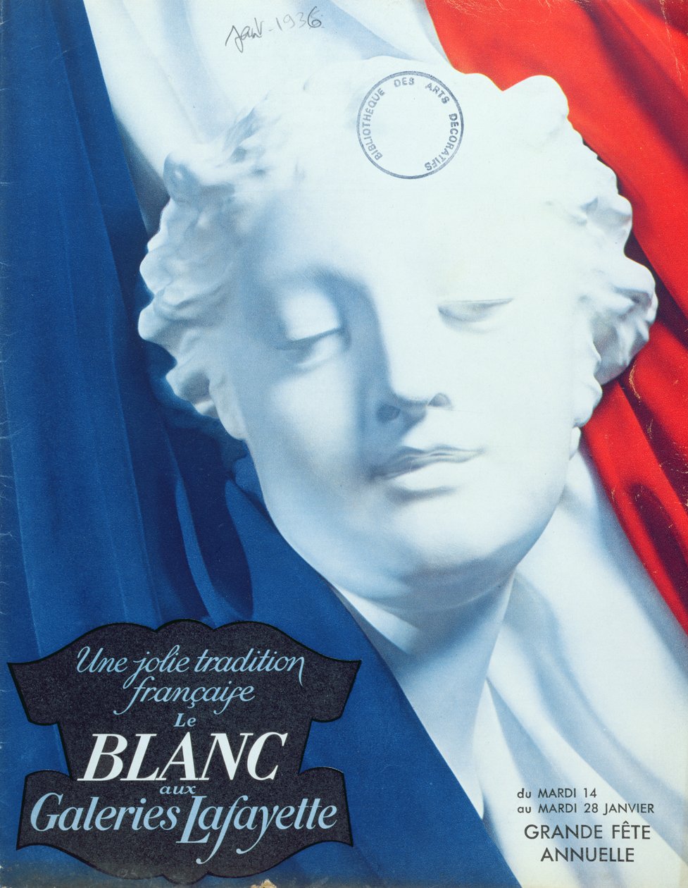 Anuncio de las rebajas de enero en las "Galeries Lafayette de French School