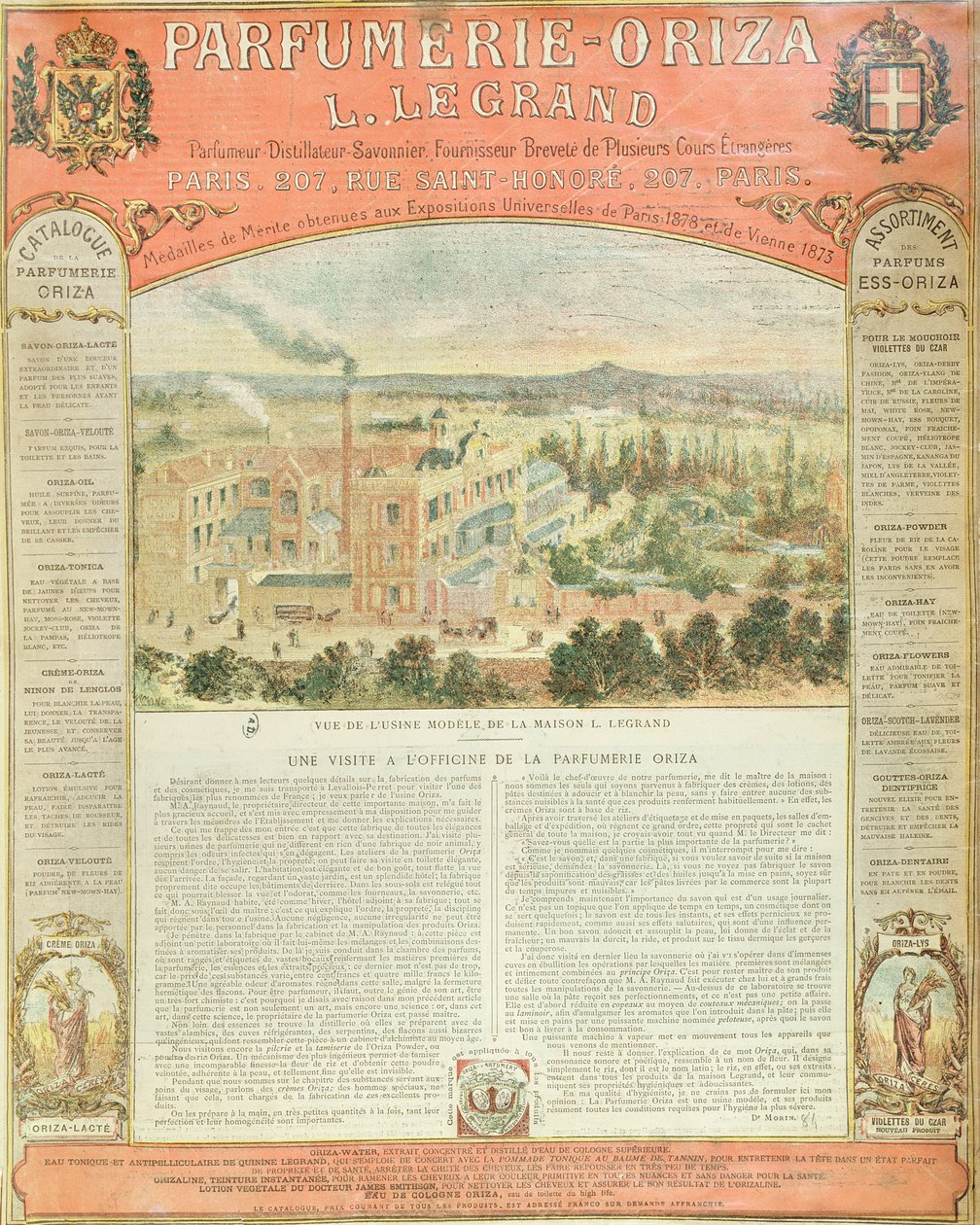 Anuncio para la Parfumerie Oriza L. Legrand, c.1884 de French School
