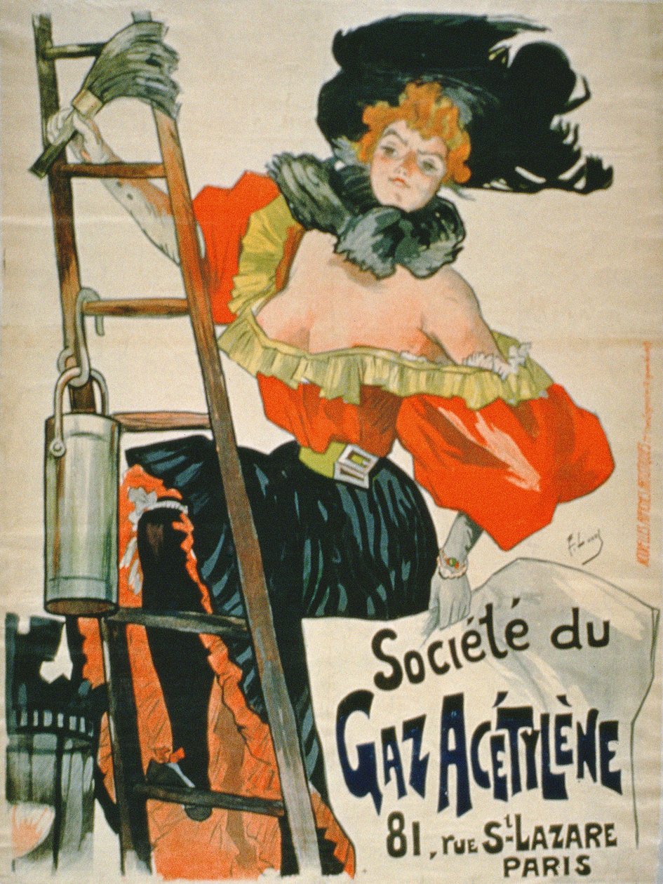 Anuncio de la Société du Gaz Acétylène, París de French School