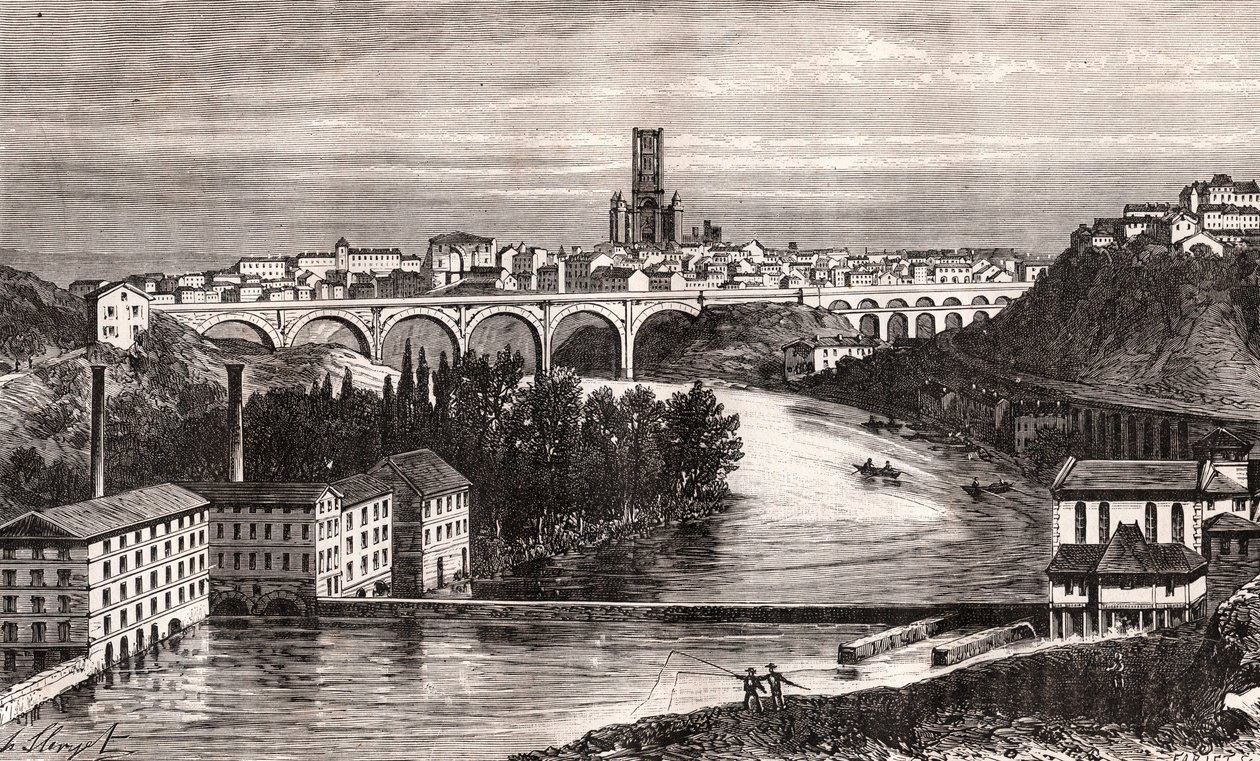 Albi - Languedoc-Roussillon-Midi-Pyrénées - grabado en 