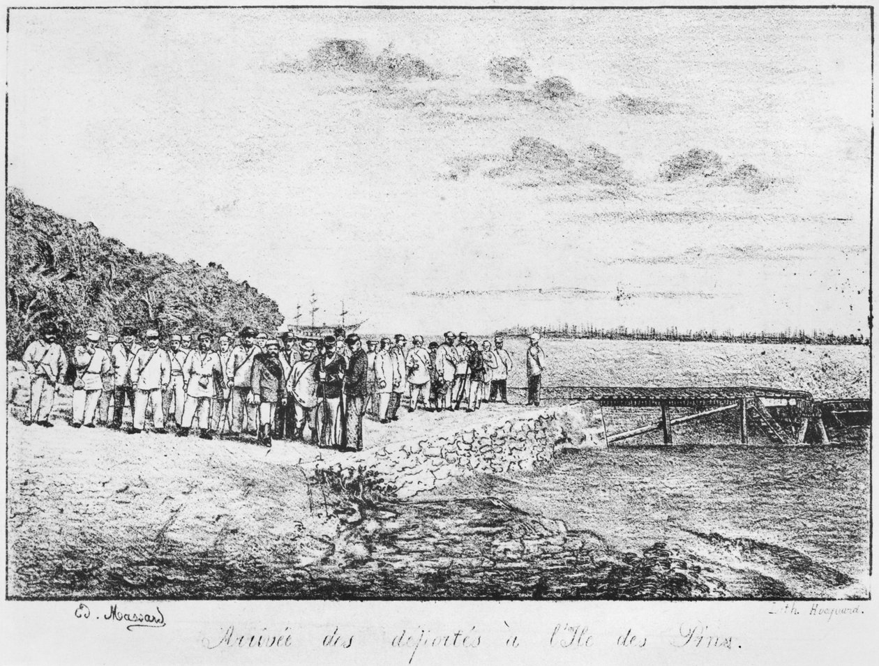 Álbum de la Isla de los Pinos, llegada de los deportados, 1877 de French School