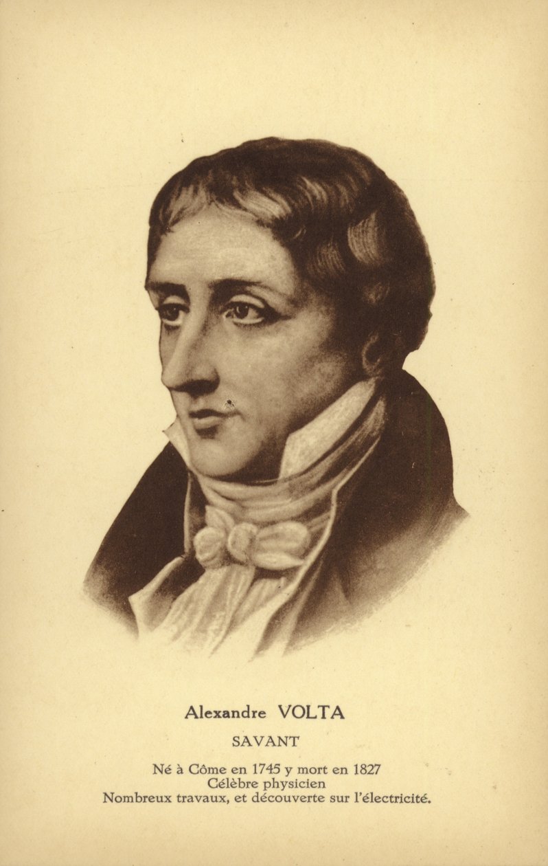 Alessandro Volta (1745-1827), físico italiano (litografía) de French School