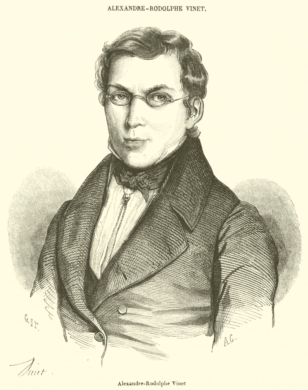 Alexandre-Rodolphe Vinet (grabado) de French School