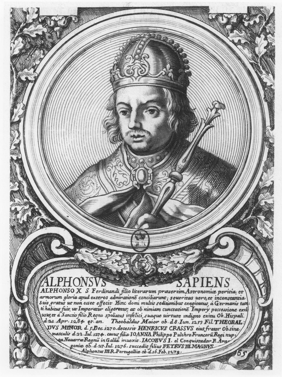 Alfonso X, el Sabio (grabado) de French School