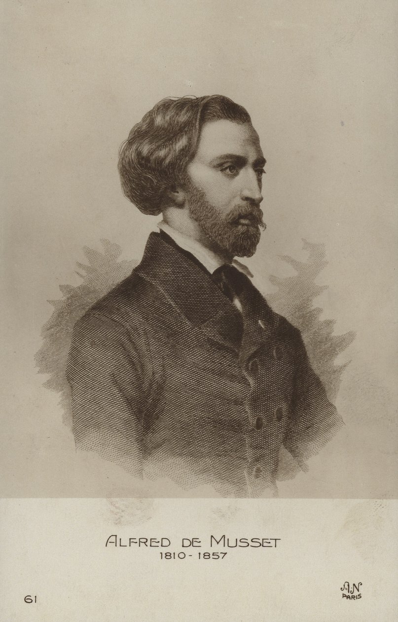 Alfred de Musset, dramaturgo, novelista y poeta francés (litografía) de French School