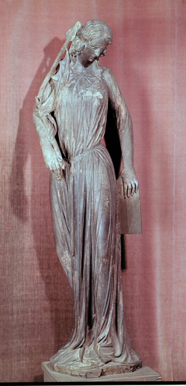 Figura alegórica de La Sinagoga, del portal del transepto sur de la catedral de Estrasburgo, c.1230 de French School