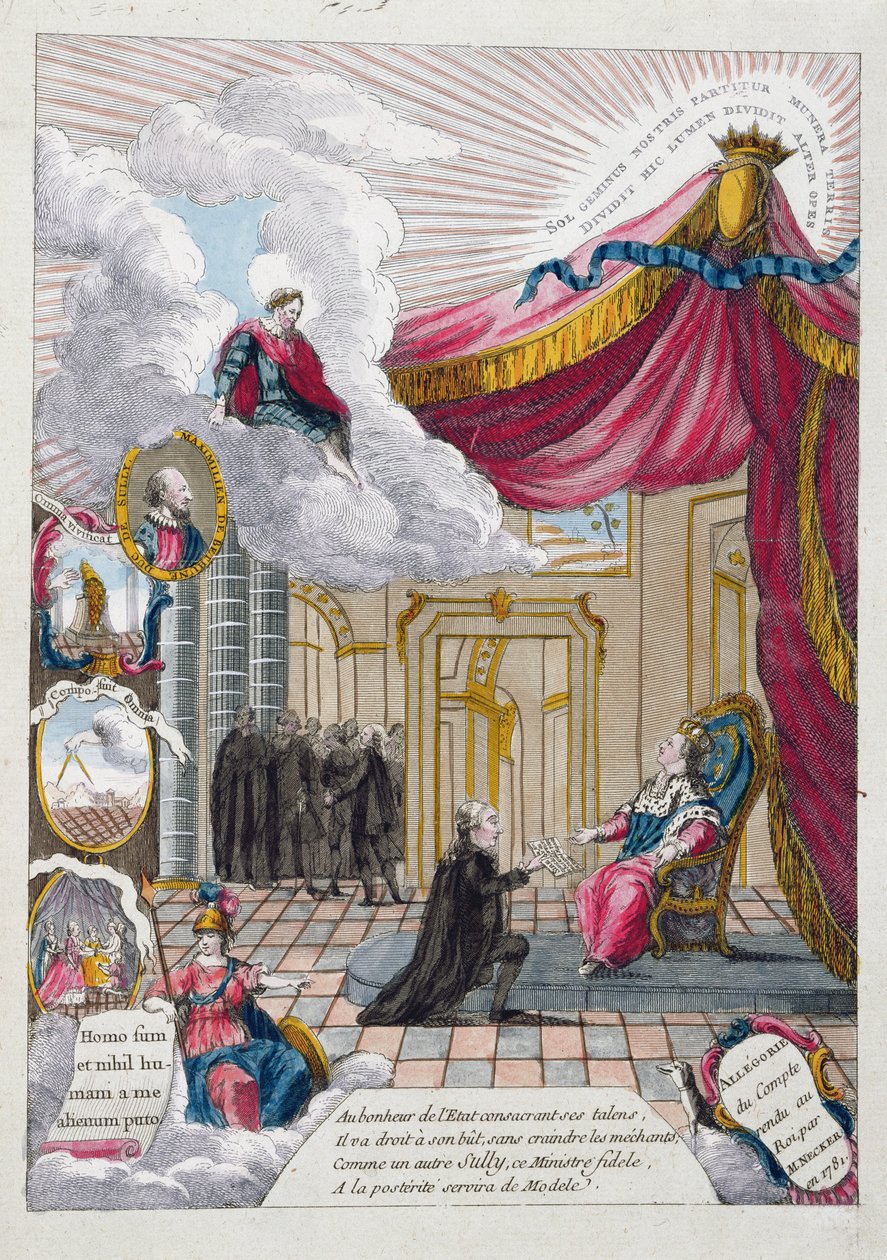 Alegoría del Informe Presentado a Luis XVI (1754-93) por Jacques Necker (1732-1804) en 1781 de French School
