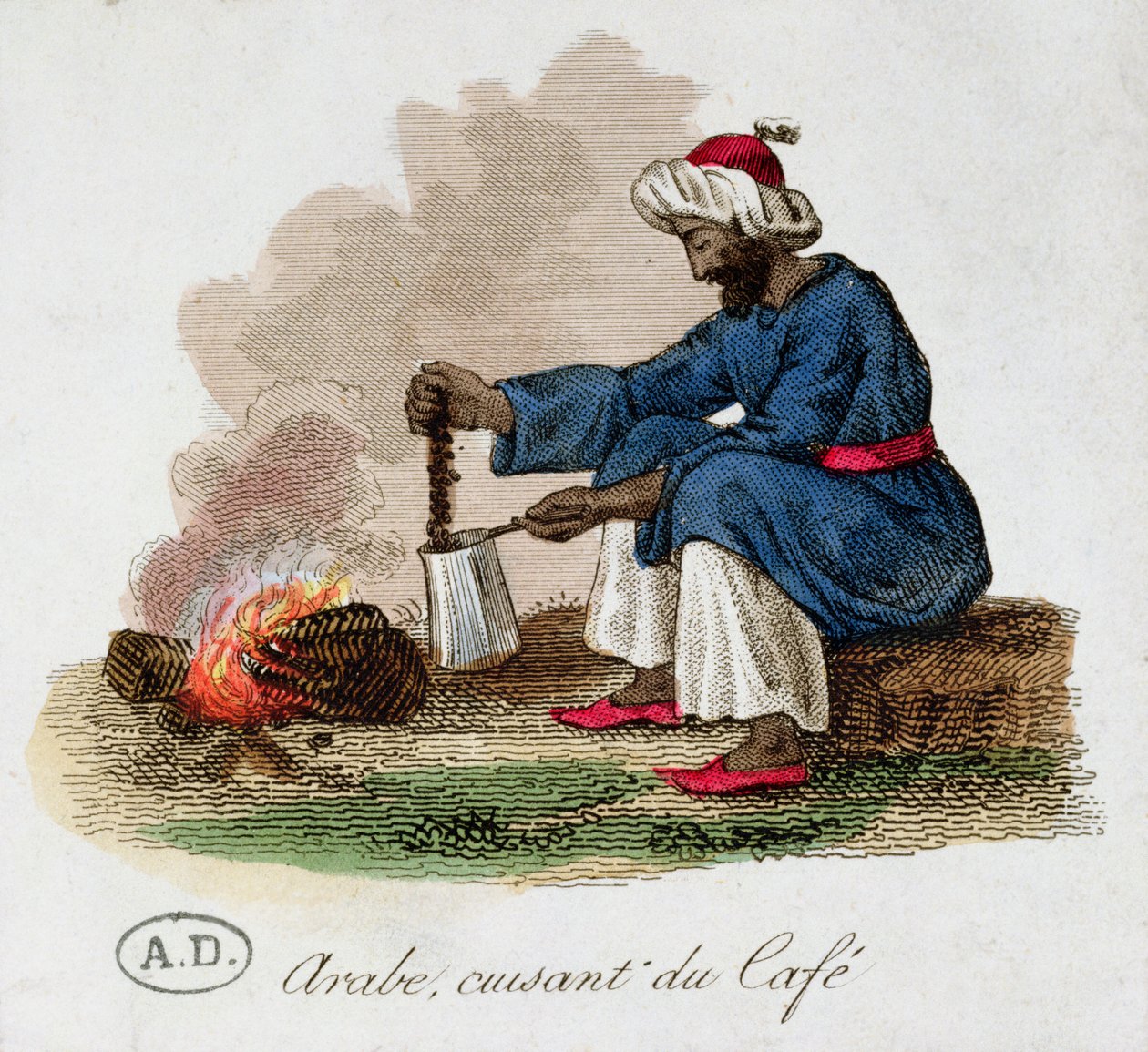 Un Árabe Haciendo Café, principios del siglo XIX de French School