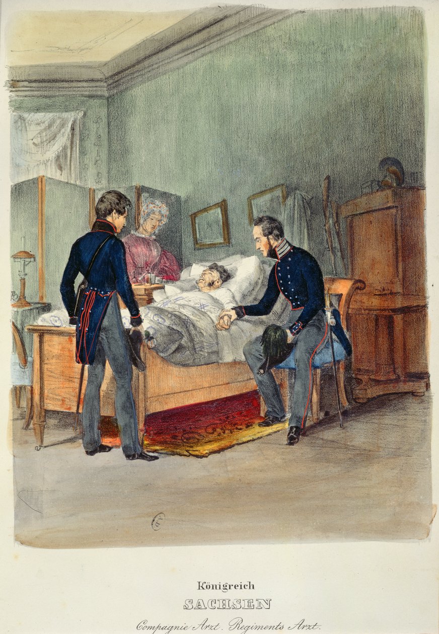 Un médico del ejército en el Reino de Sajonia, c.1840 de French School