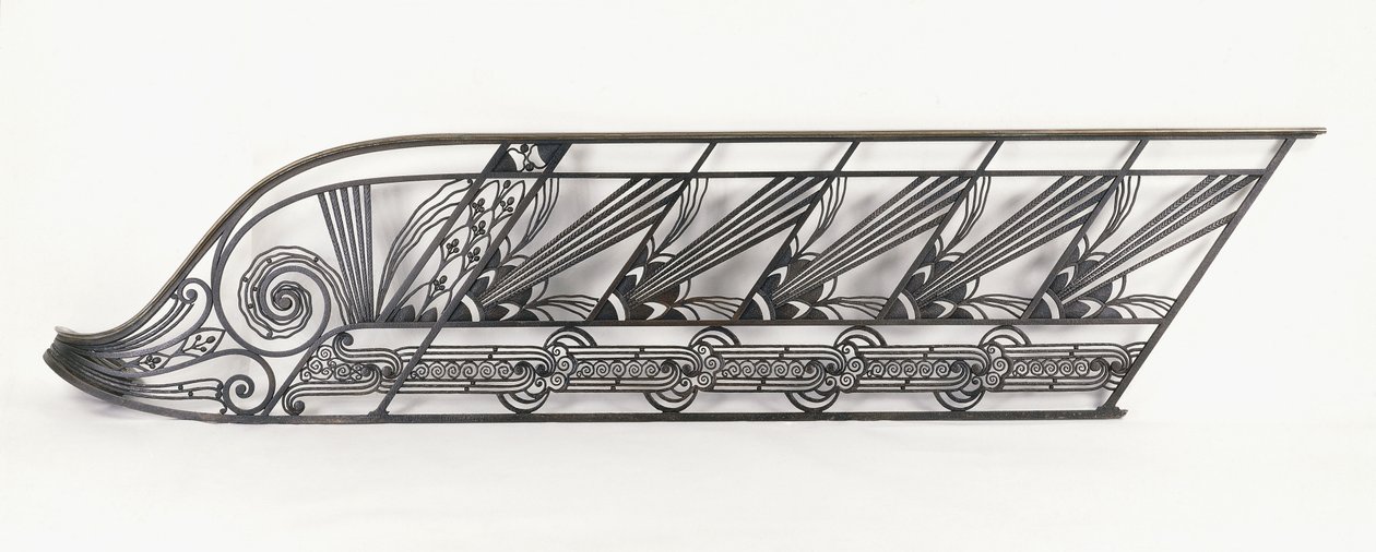 Una balaustrada de escalera Art Deco diseñada por Delion, c.1920s-1930s de French School