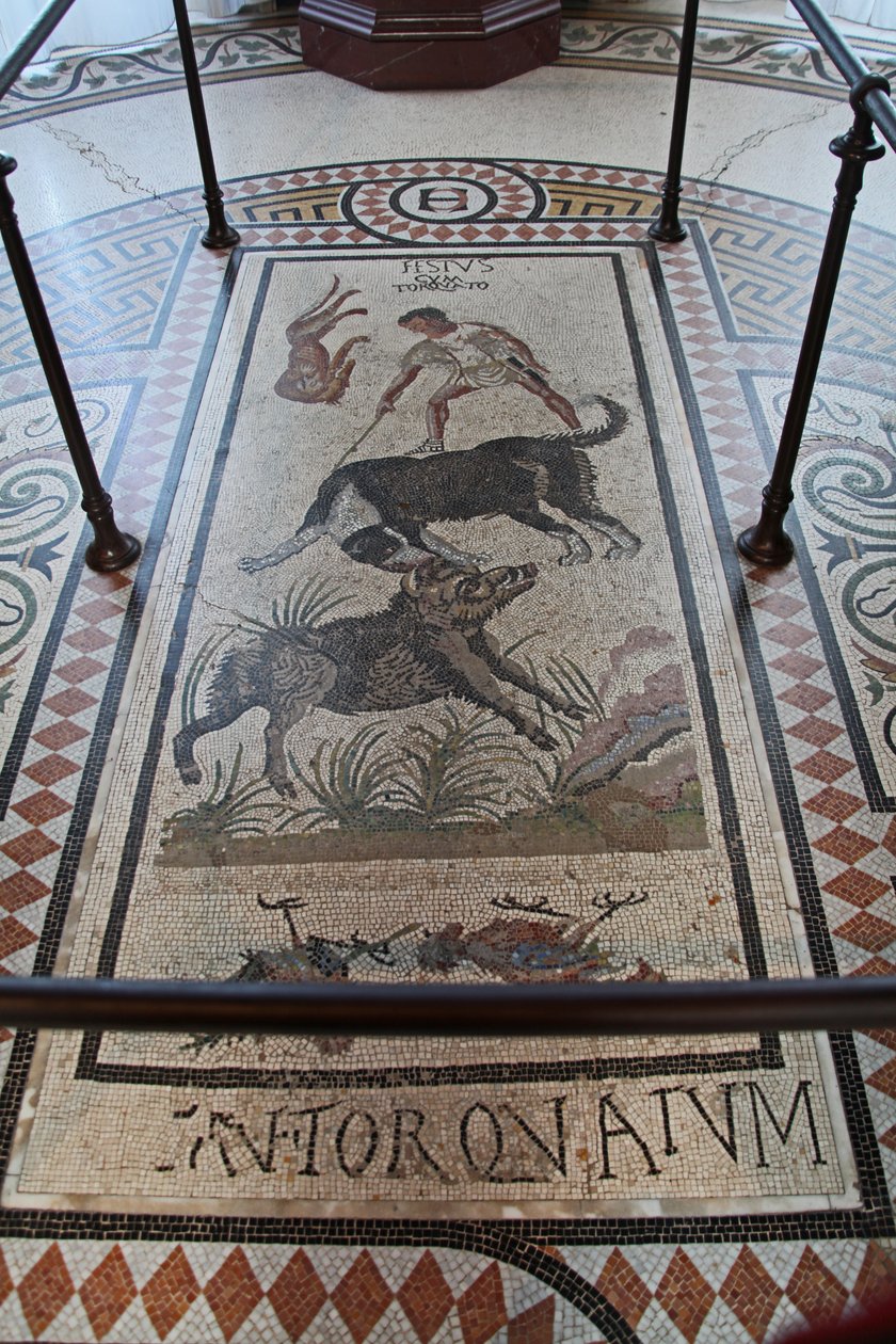 Vista interior del Castillo: mosaico de French School