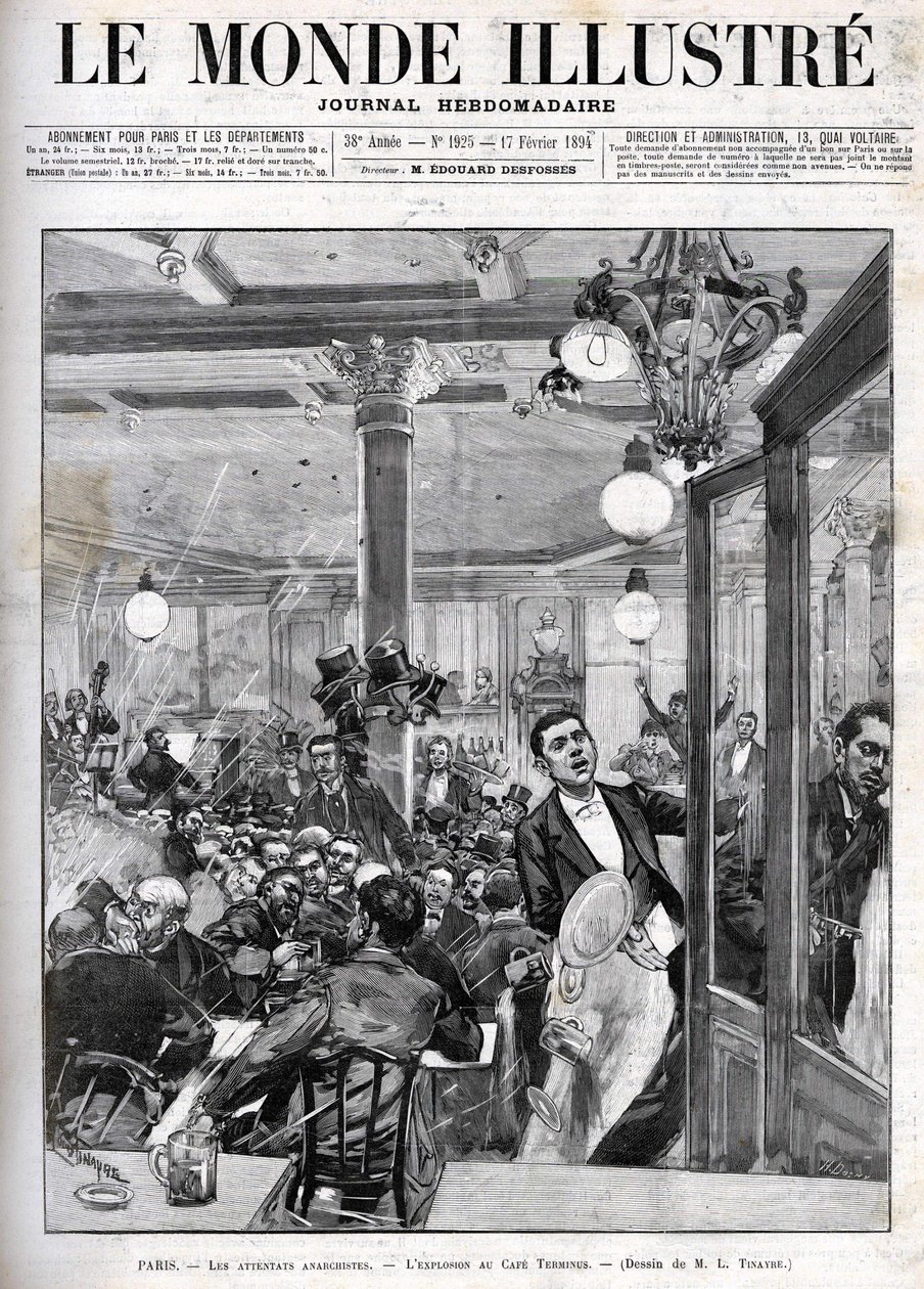 Ataques anarquistas en París en febrero de 1894. La explosión en el Café Terminus. 