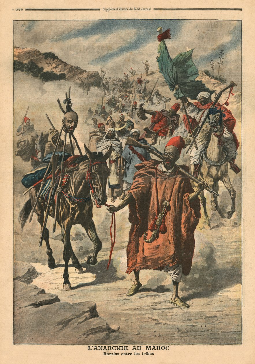 Anarquía en Marruecos, saqueo entre tribus, ilustración de 