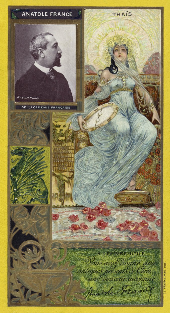 Anatole France, novelista francés (cromolito) de French School