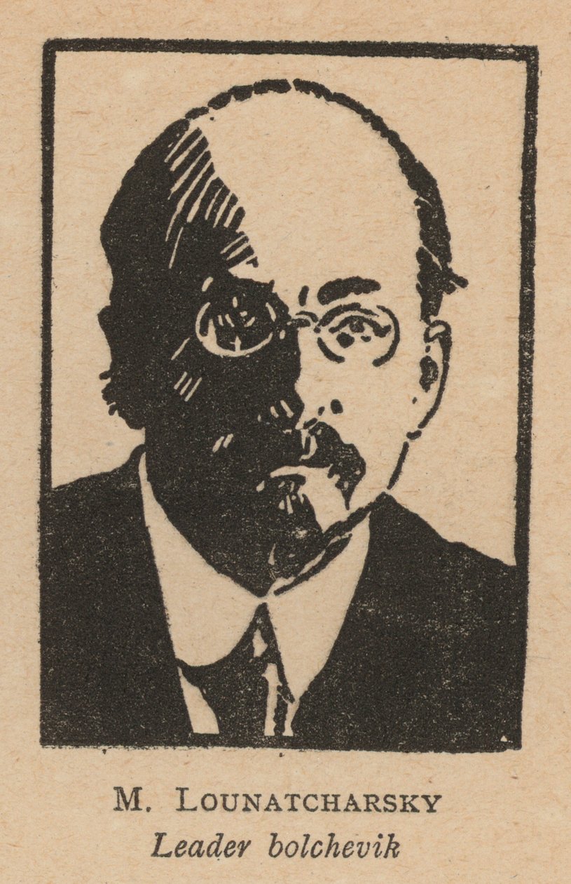 Anatoly Lunacharsky, revolucionario bolchevique ruso (litografía) de French School