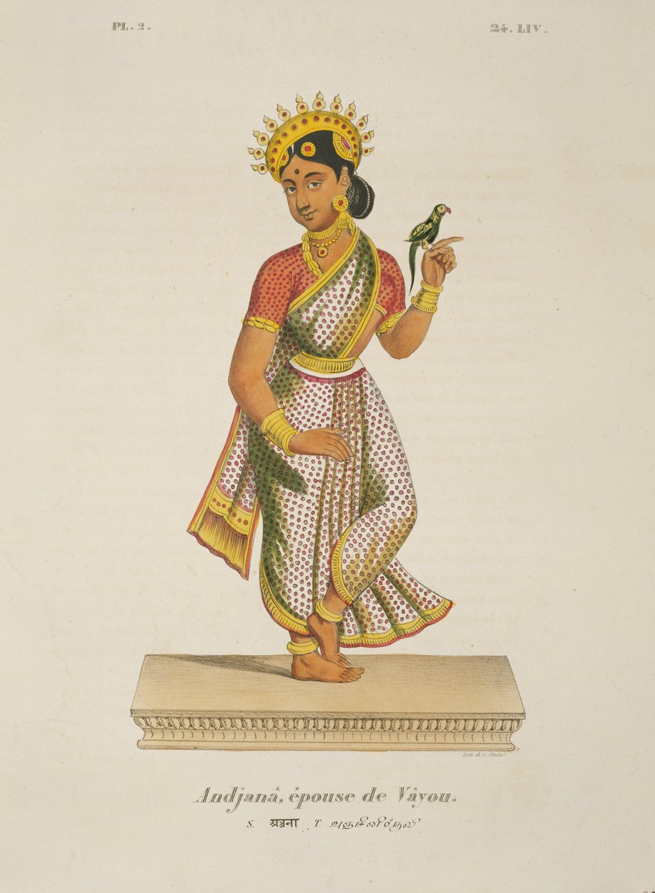 Andjana, esposa de Vayu grabado por C. de Motte (1785-1836) de French School