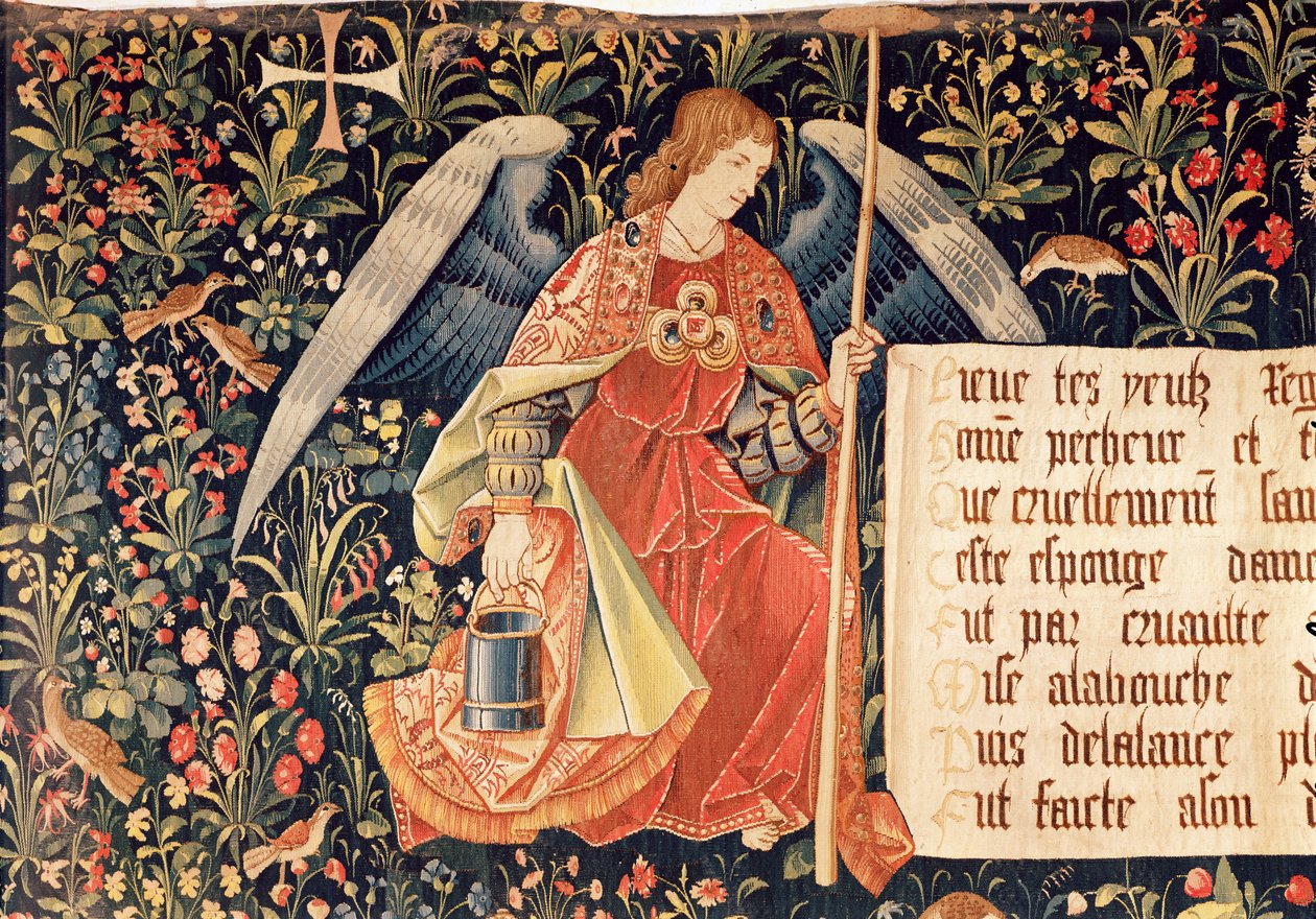 Ángel con una esponja atada a una vara (detalle) de French School