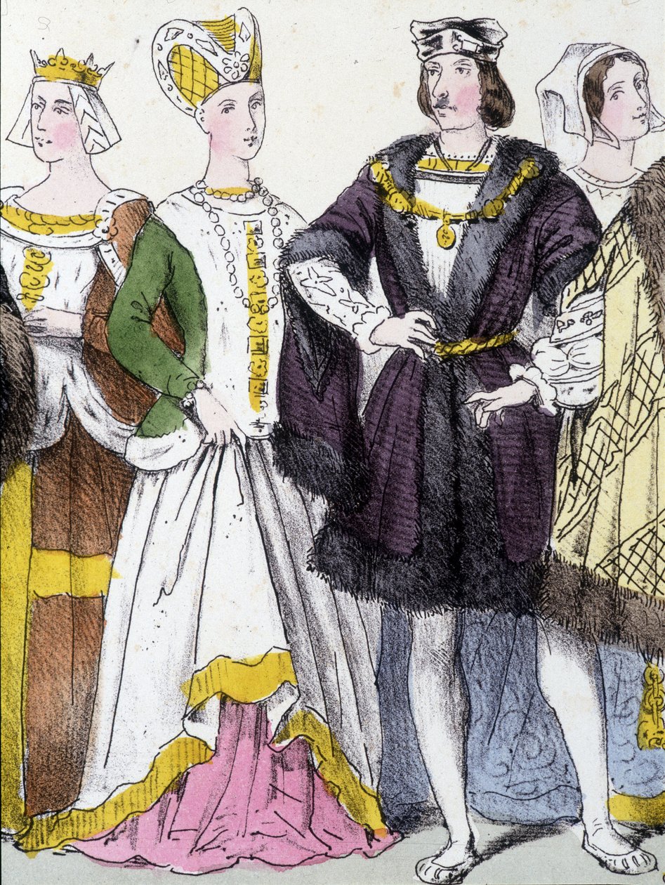 Ana de Bretaña y Carlos VIII - en “La monarquía francesa en estampas” de French School