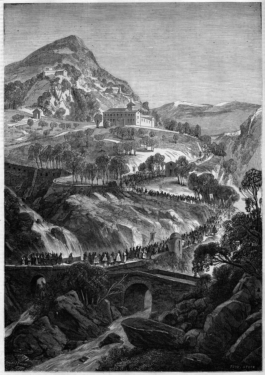 Peregrinación anual del 21 de marzo al convento de San Benito en el Monte Caro, Italia de French School