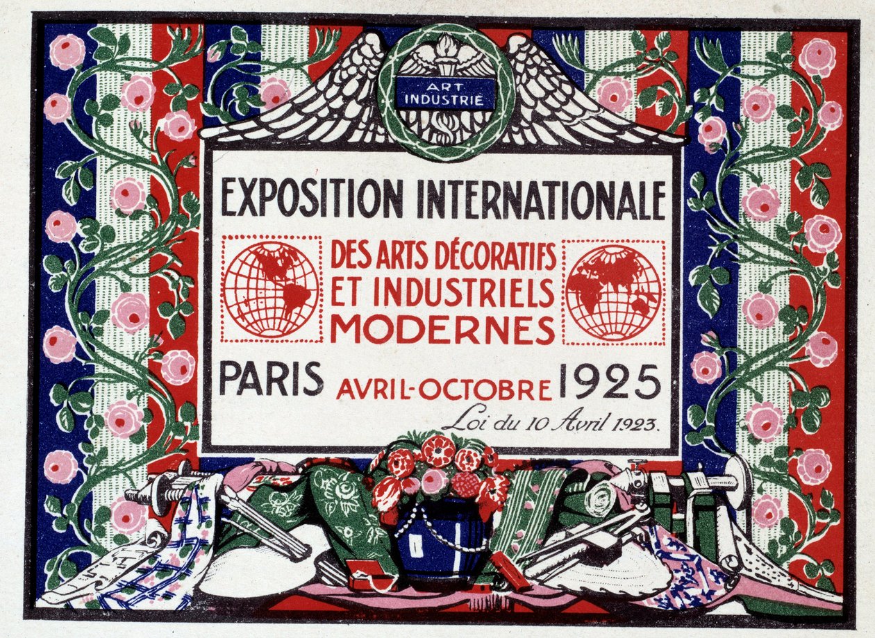Cartel anónimo para la Exposición Internacional de Artes Decorativas e Industriales Modernas de French School