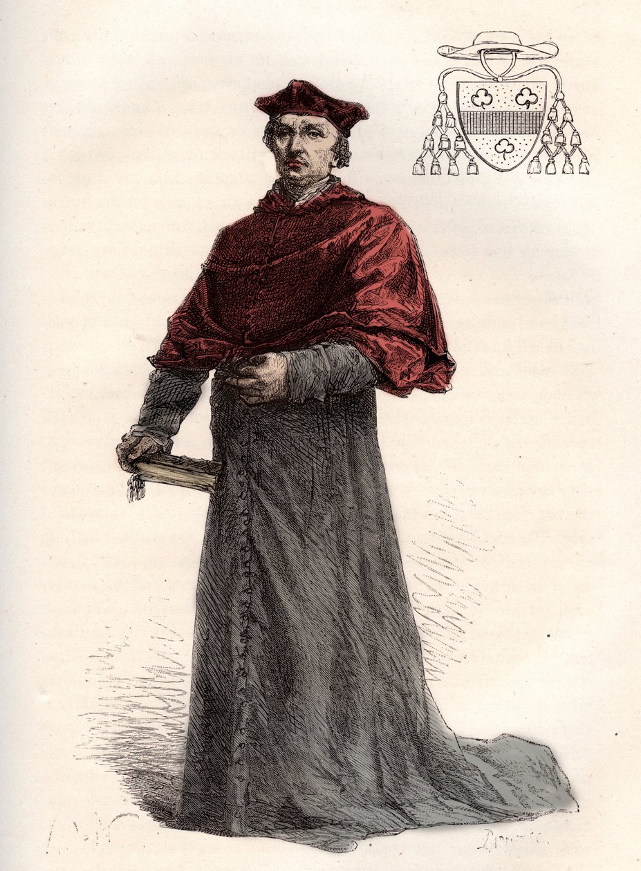 Antoine Duprat, cardenal legat francés (1463-1535) - Cardenal Antoine Duprat (1463-1535) - grabado de L