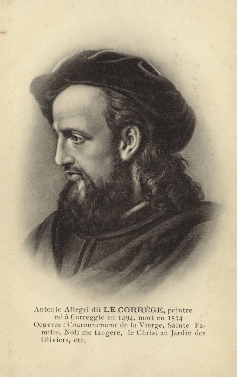 Antonio da Correggio, pintor italiano (litografía) de French School