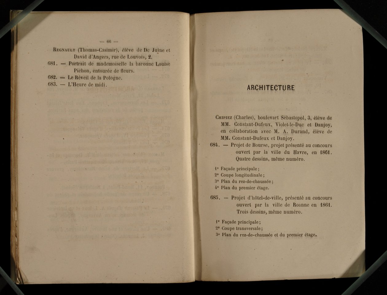 Capítulo de arquitectura, del Salon des Refuses, 1863 de French School