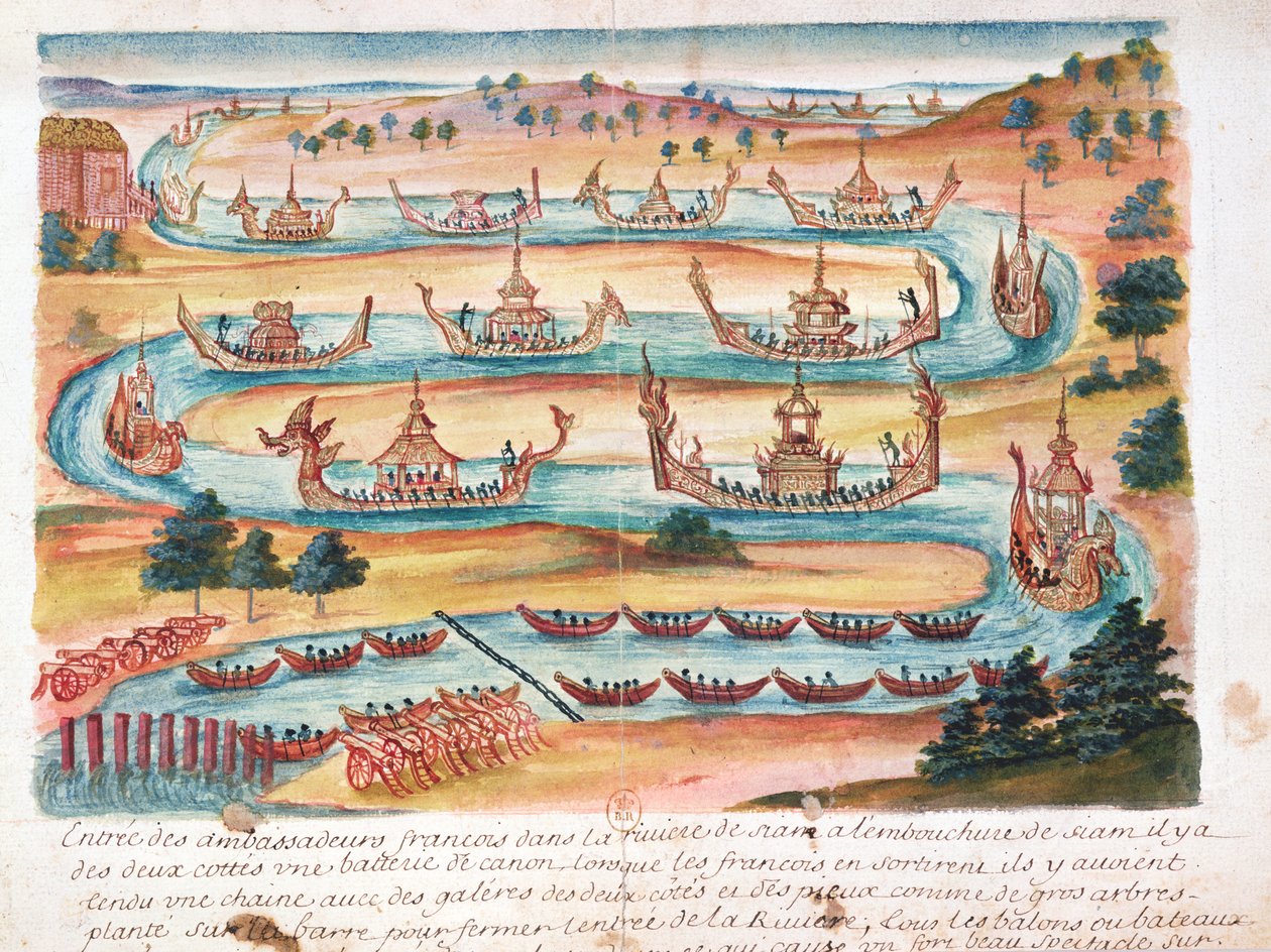 Llegada de los embajadores franceses a Siam, de una cuenta de los jesuitas en Siam, 1688 de French School