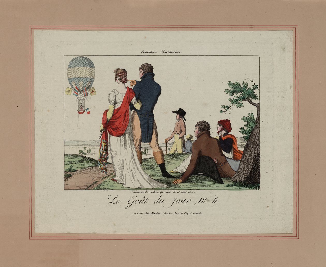 Ascensión de Madame Garnerin, el 28 de marzo de 1802 de French School