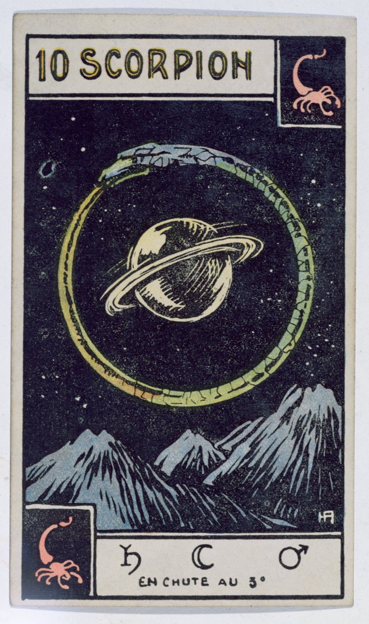Carta del tarot astrológico que representa a Escorpio de French School