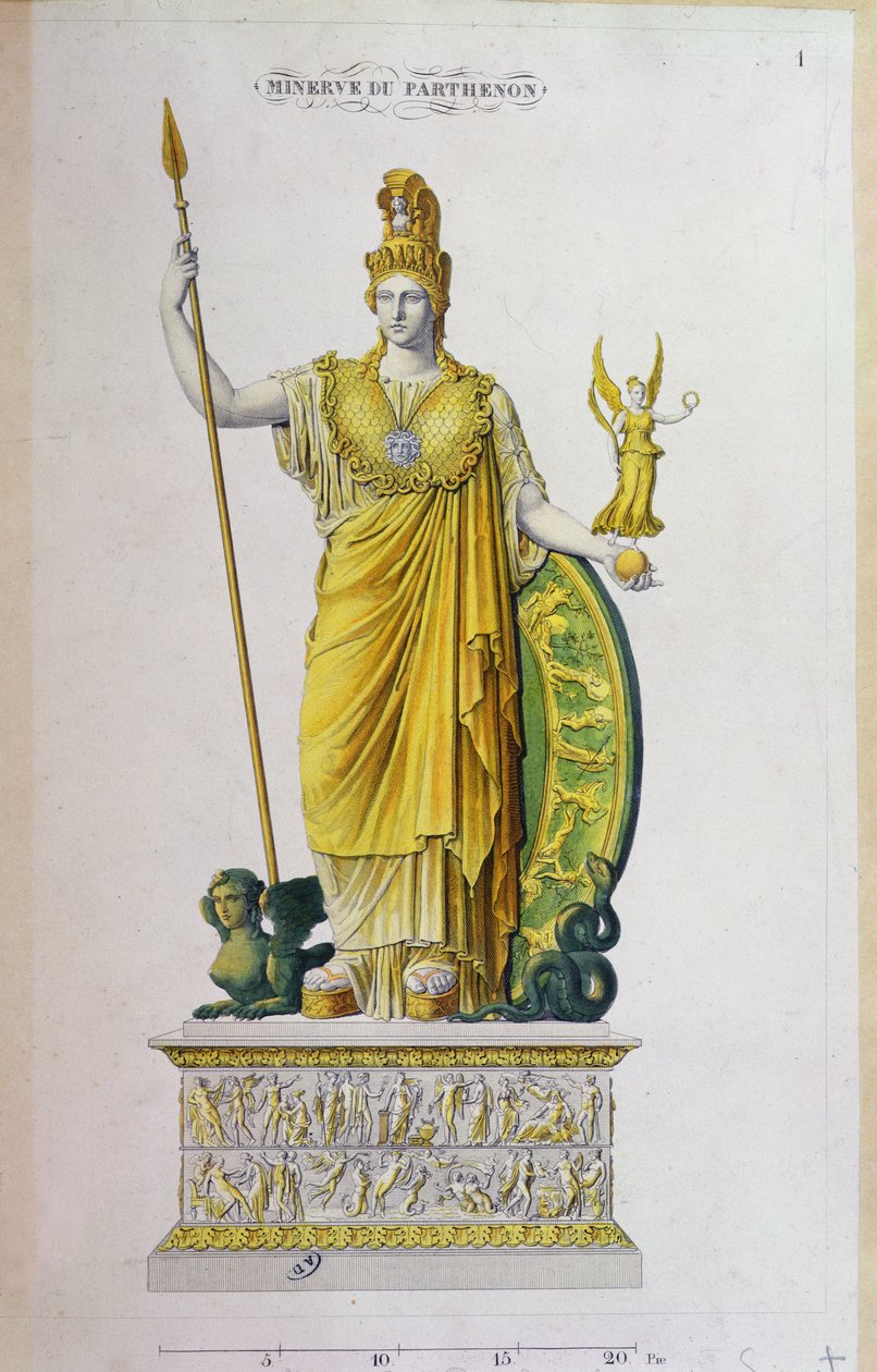 Atenea Partenos, estatua del Partenón, Atenas de French School