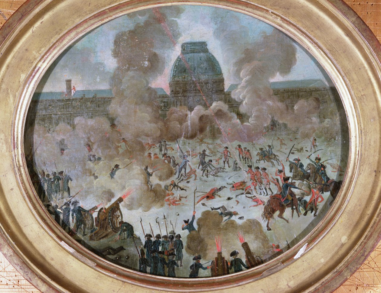 Ataque a las Tullerías, París, 10 de agosto de 1792 de French School