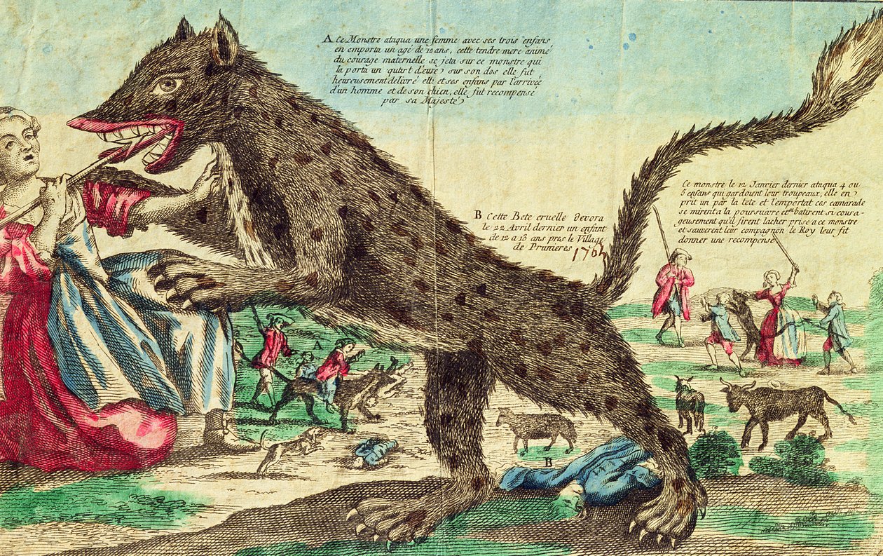 Ataques de la bestia de Gévaudan en 1764 de French School
