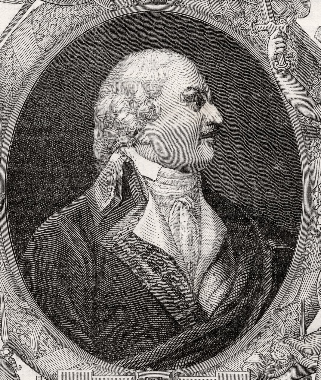 Auguste-Henri-Marie-Picot, Marqués de Dampierre, grabado por Stephane Pannemaker (1847-1930) de 