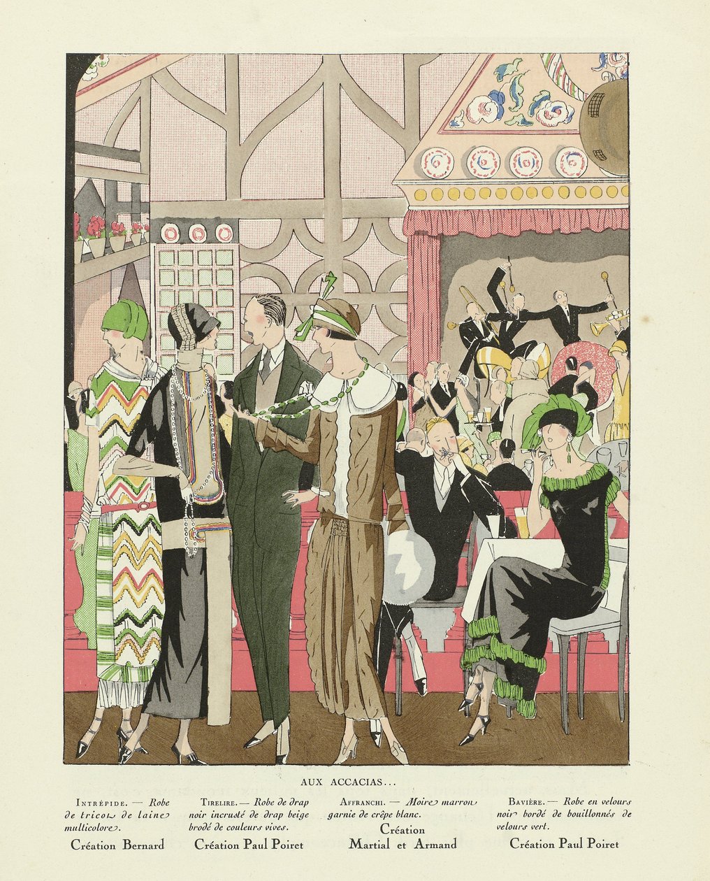 Aux Accacias .., de Art-Gout-beaute, pub.1924 (pochoir Print) de French School