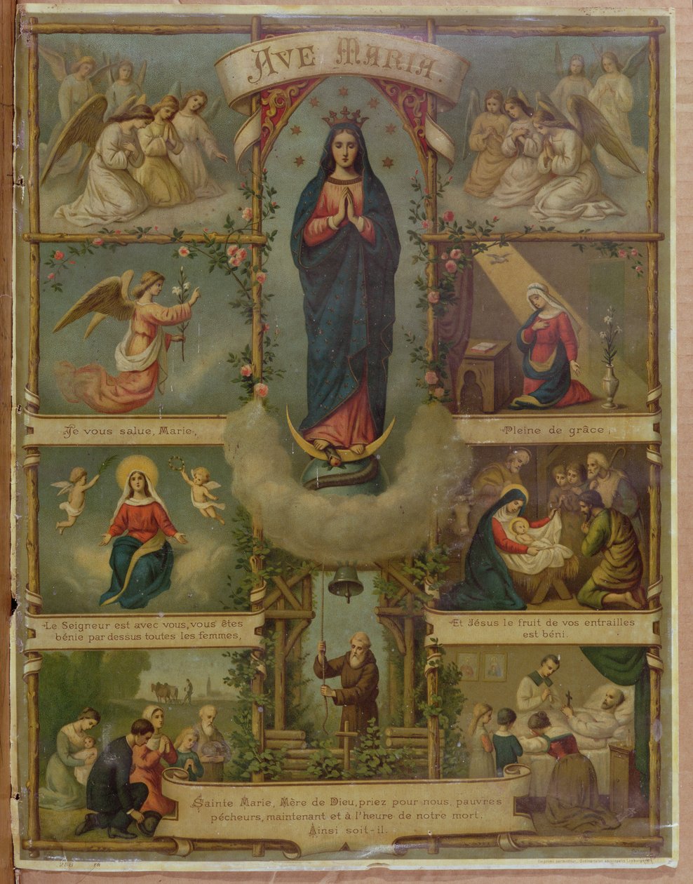 Tarjeta de oración Ave María de French School