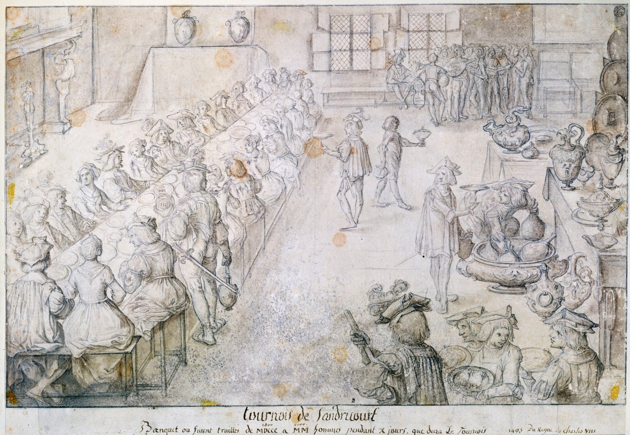 Banquete en el Torneo de Sandricourt en 1493 de French School