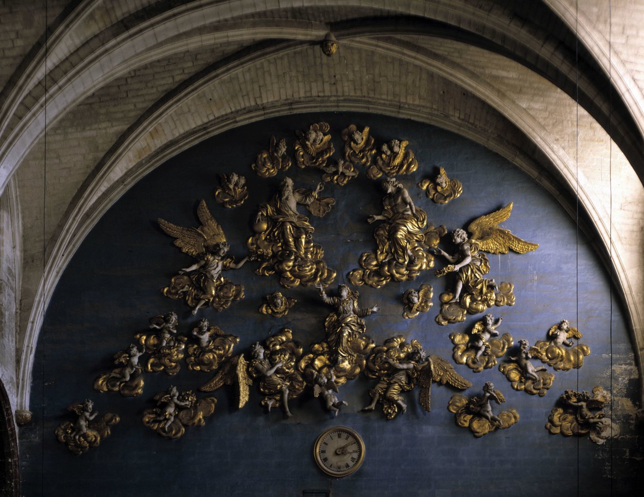 Arquitectura barroca: decoración (siglo XVII). Muro al fondo de la nave de la Iglesia de Nuestra Señora de los Ángeles. L