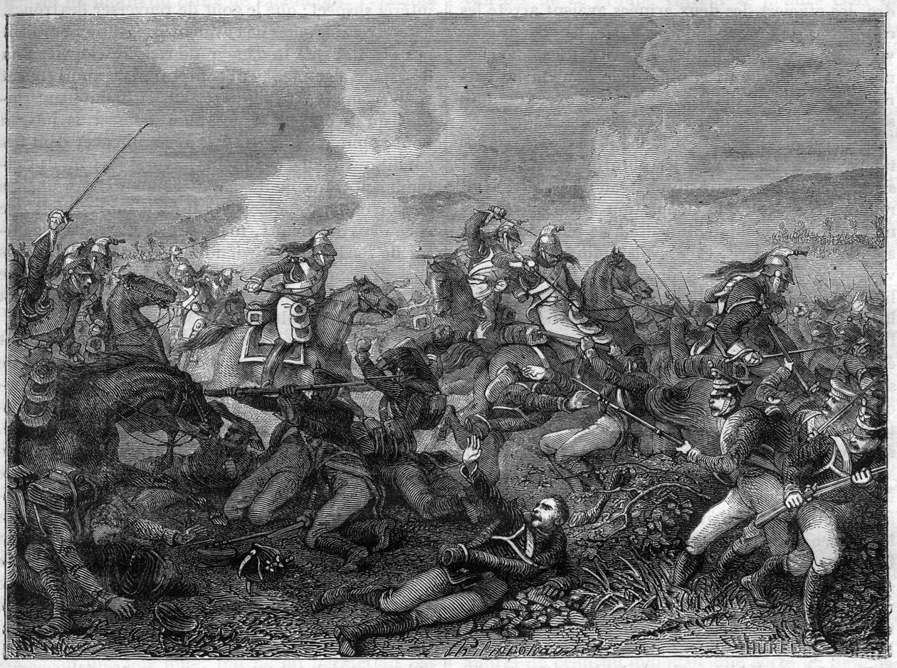 Batalla de Saint-Dizier, 27 de enero de 1814 (tropas rusas aliadas contra dragones de la guardia francesa) - en “Histoire de l