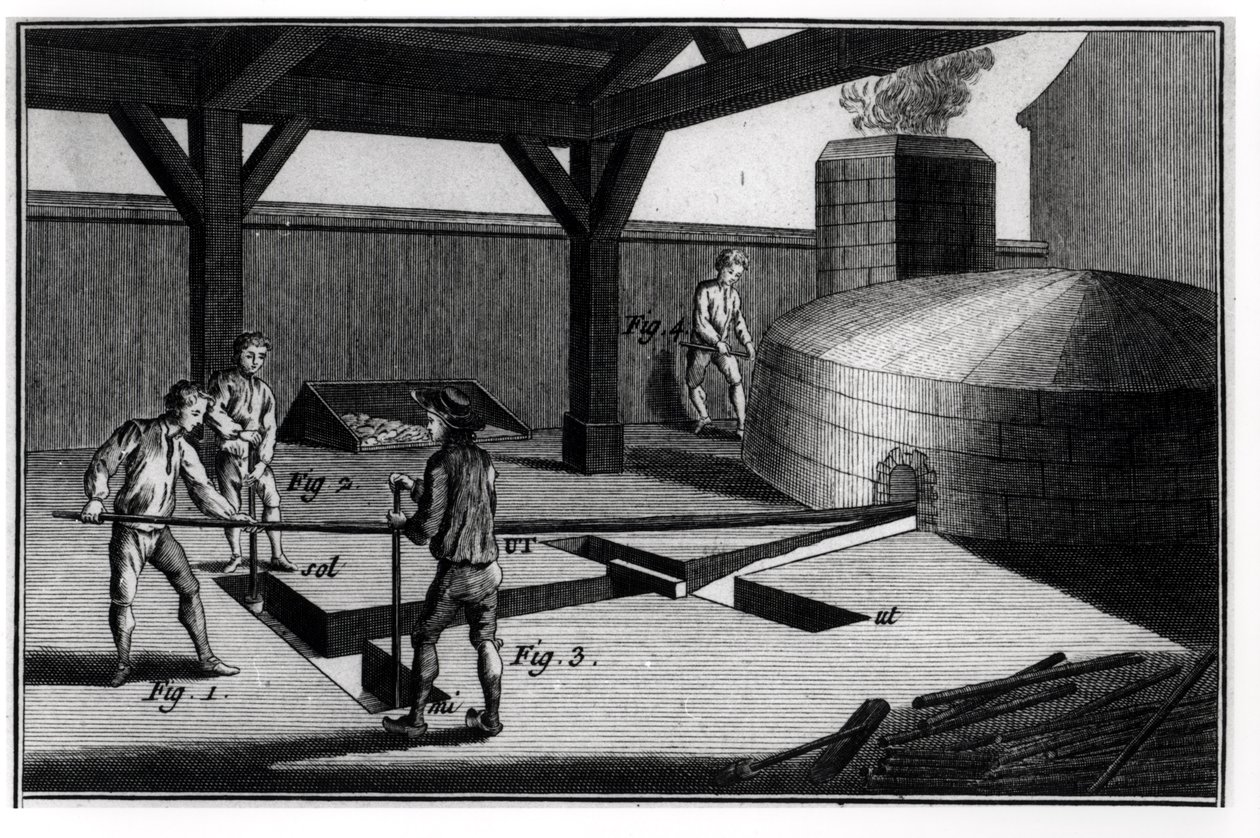 Fabricación de campanas, de la Enciclopedia por Denis Diderot (1713-84) 1751-72 de French School