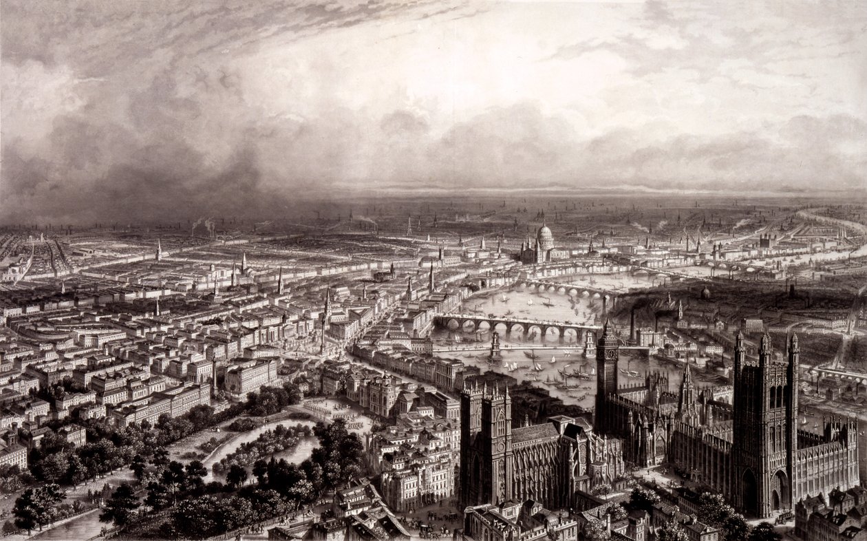 Vista Aérea de Londres, c.1840-55 de French School