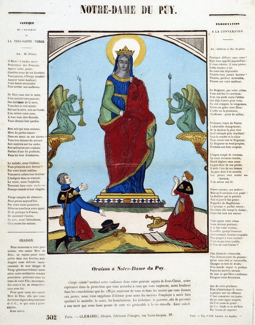 Virgen Negra: Oración en Notre-Dame du Puy - imagen de Epinal, s.f. de French School
